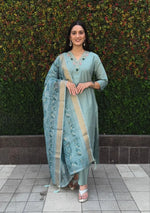 Premium Roman Silk Kurta Set with Jacquard Dupatta