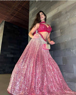 Premium Satin Silk Sequins Lehenga Set