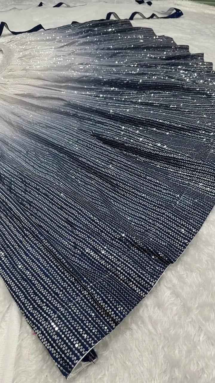 Premium Shaded Georgette Silk Sequins Lehenga Set