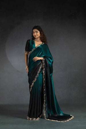 Premium Shaded Space Silk Jarkan Work Saree