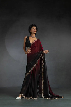 Premium Shaded Space Silk Jarkan Work Saree
