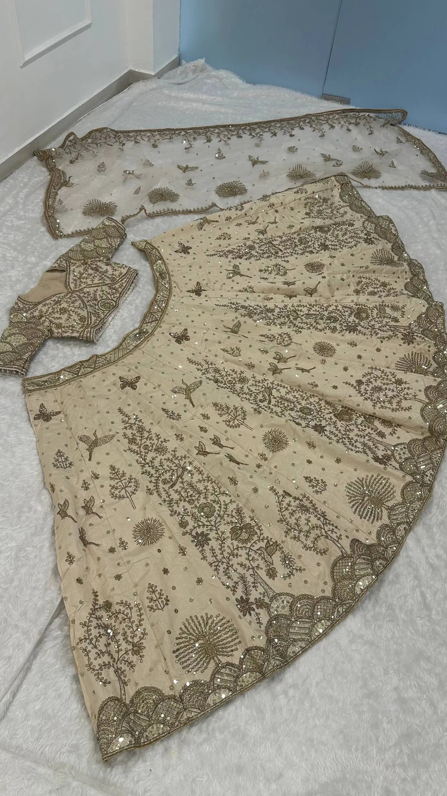 Premium Slub Silk Embroidered Lehenga Set