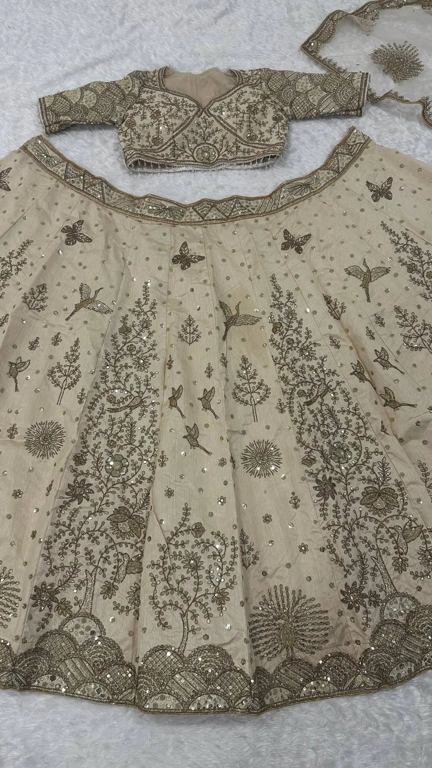 Premium Slub Silk Embroidered Lehenga Set