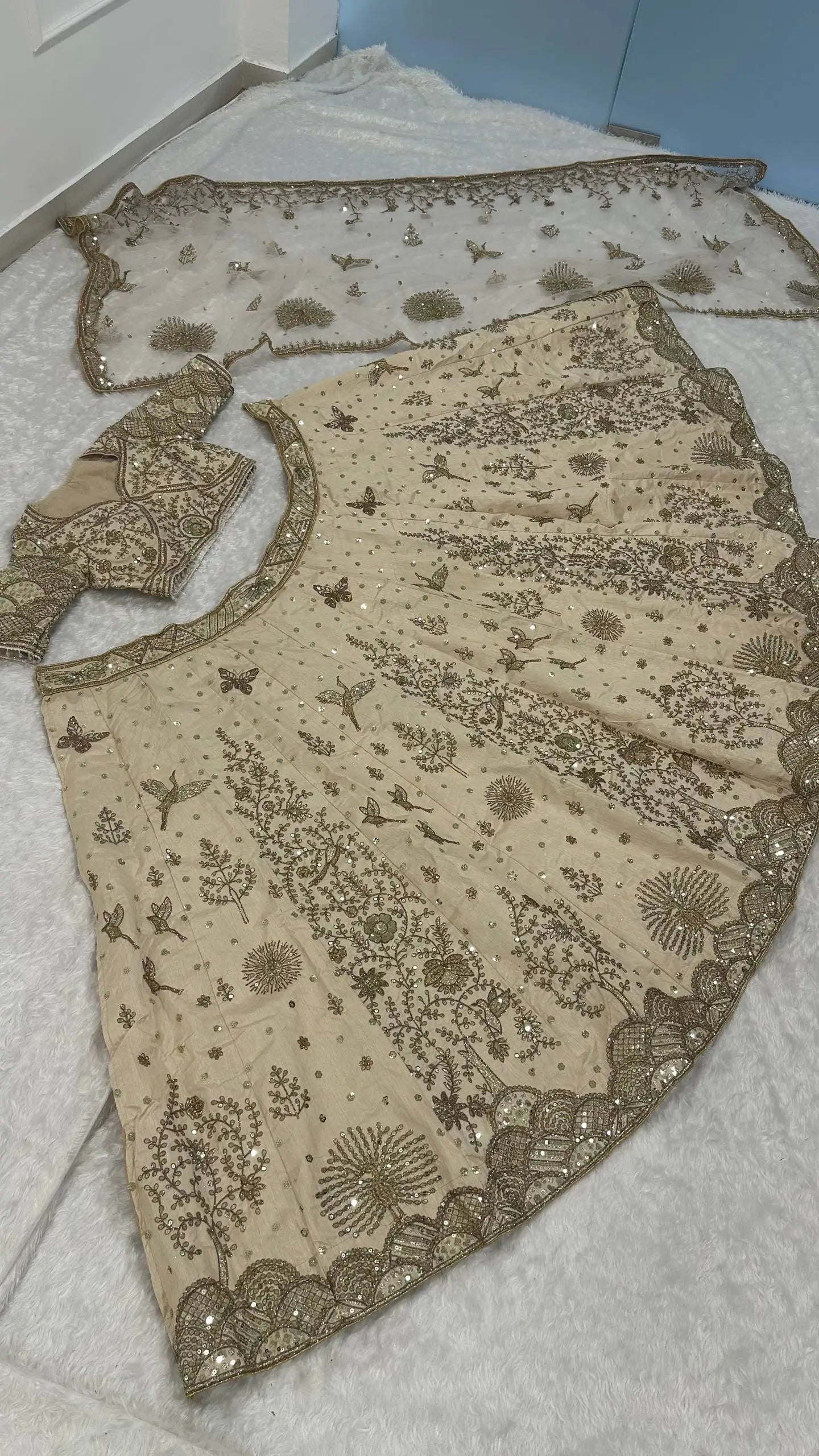 Premium Slub Silk Embroidered Lehenga Set