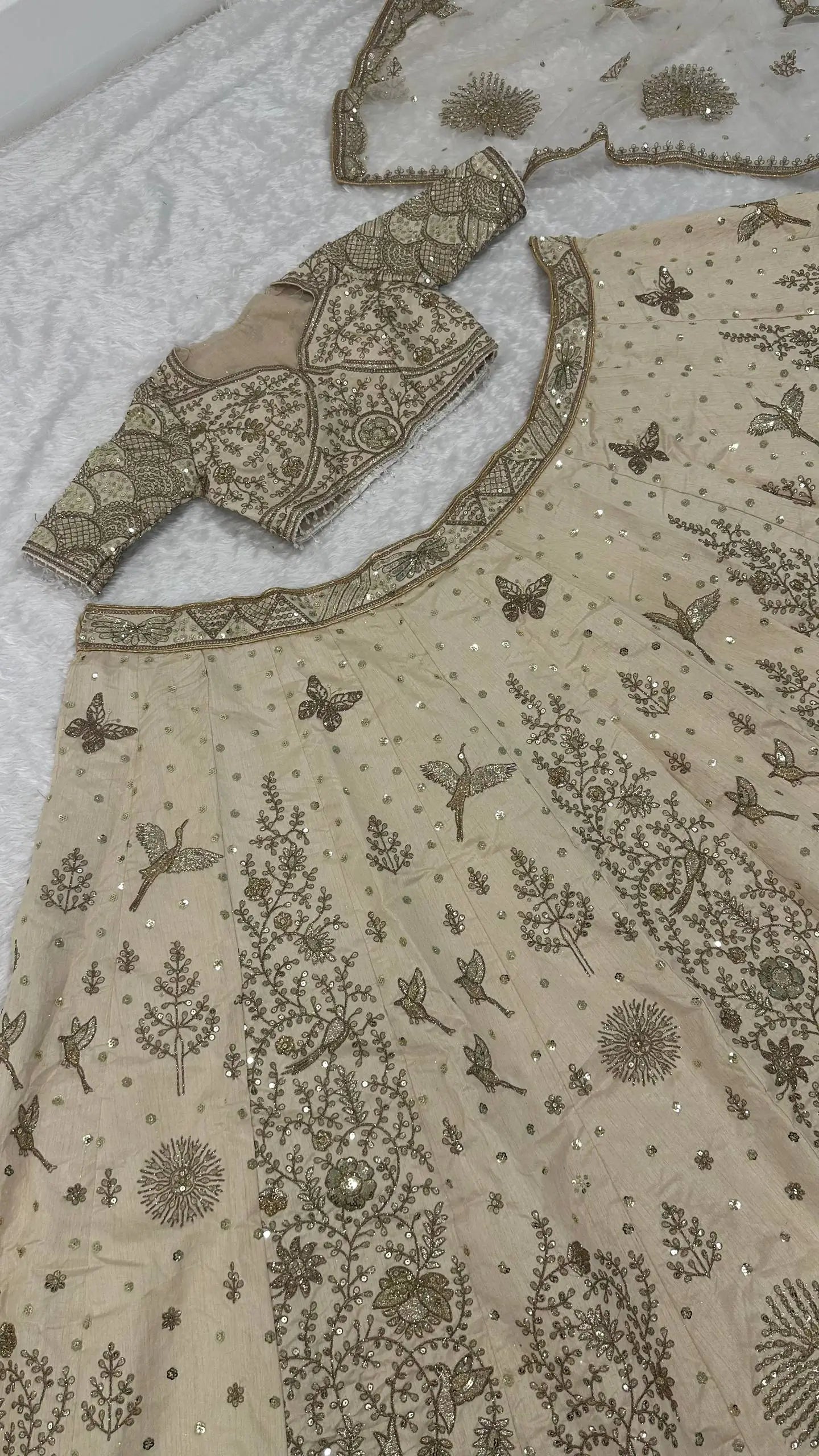 Premium Slub Silk Embroidered Lehenga Set