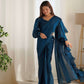 Premium Soft Organza Silk Pre-Draped Ruffle Saree with Blouse