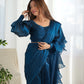Premium Soft Organza Silk Pre-Draped Ruffle Saree with Blouse