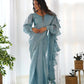 Premium Soft Organza Silk Pre-Draped Ruffle Saree with Blouse
