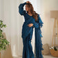 Premium Soft Organza Silk Pre-Draped Ruffle Saree with Blouse