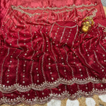 Premium Space Silk Gold Beads Handcrafted Saree