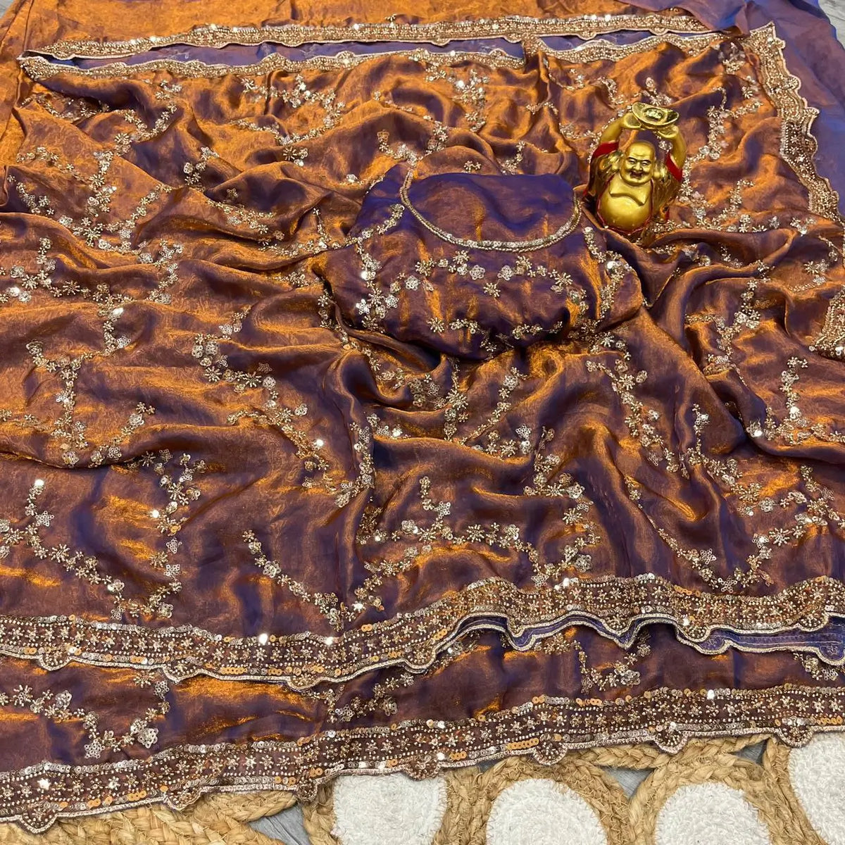 Handwork Perse Premium Space Silk Handwork Saree | Hansh Couture
