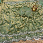 Premium Space Silk Original Beads Handwork Saree