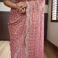 Premium Space Silk Original Beads Handwork Saree