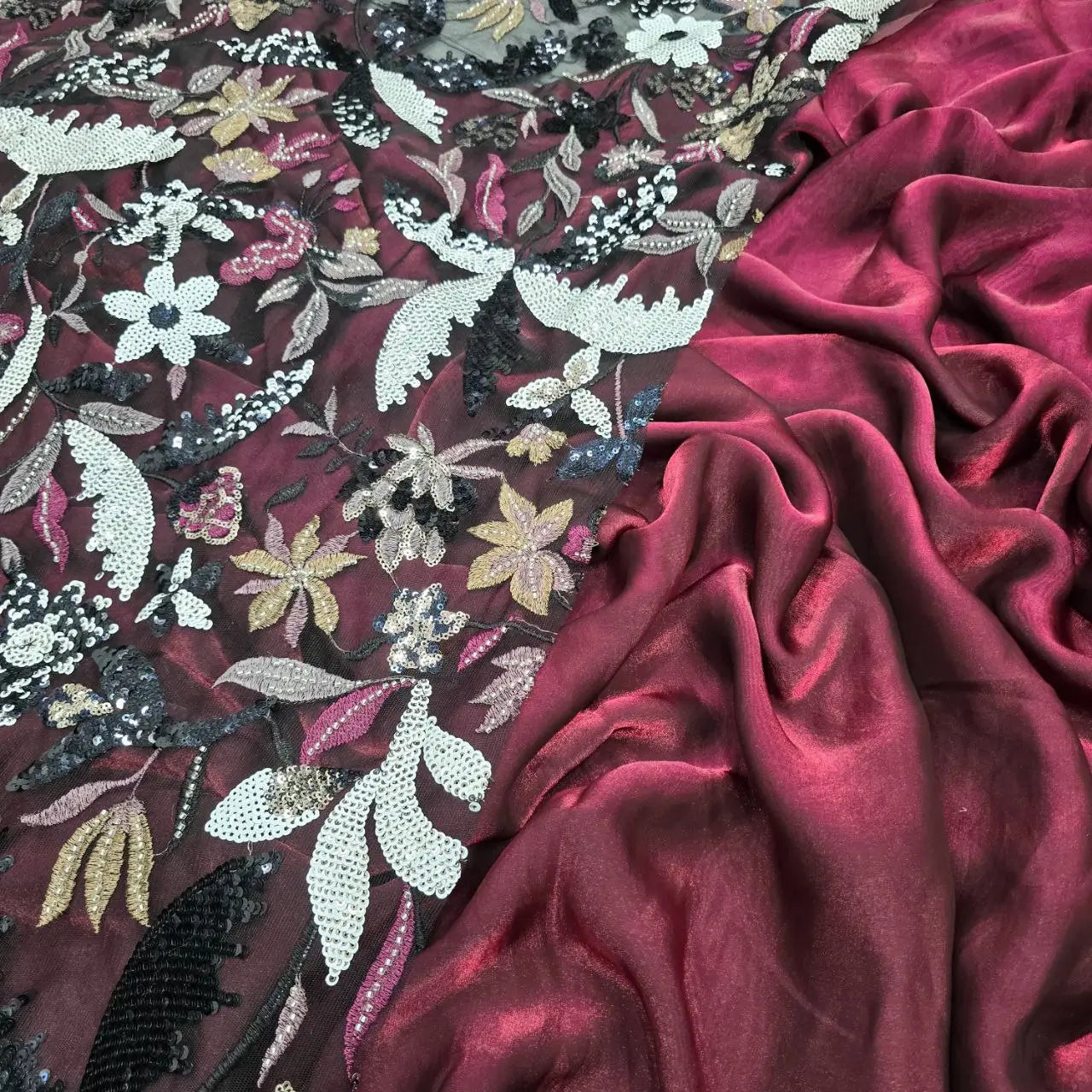 Premium Space Silk Saree with Designer Beads Work Blouse