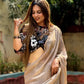 Premium Space Silk Saree with Designer Beads Work Blouse
