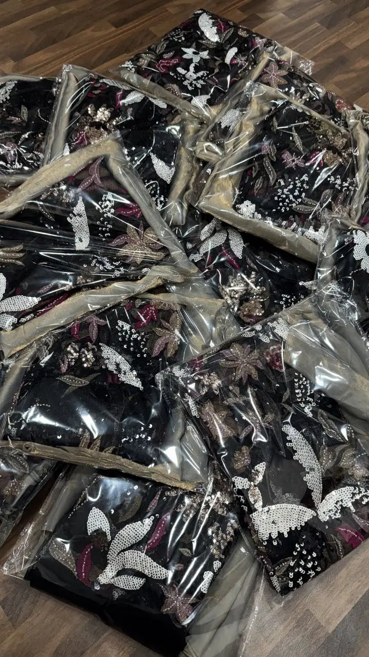 Premium Space Silk Saree with Designer Beads Work Blouse