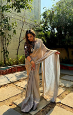 Premium Space Silk Saree with Designer Beads Work Blouse