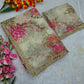 Premium Tabby Silk Floral Printed Saree with Real Mirror Handwork