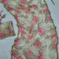 Premium Tabby Silk Floral Printed Saree with Real Mirror Handwork