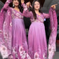 Premium Tebby Organza Embroidered Gown Set with Dupatta