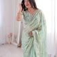 Premium Two Tone Silk Saree with Beads Work for Festive and Wedding Wear