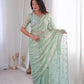 Premium Two Tone Silk Saree with Beads Work for Festive and Wedding Wear