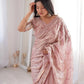 Premium Two Tone Silk Saree with Beads Work for Festive and Wedding Wear