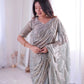 Premium Two Tone Silk Saree with Beads Work for Festive and Wedding Wear