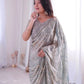 Premium Two Tone Silk Saree with Beads Work for Festive and Wedding Wear