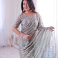 Premium Two Tone Silk Saree with Beads Work for Festive and Wedding Wear