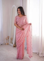Premium Two Tone Silk Saree with Beads Work for Festive and Wedding Wear