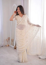 Premium Two Tone Silk Saree with Beads Work for Festive and Wedding Wear