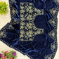 Premium Velvet Embroidered Wedding Saree with Blouse