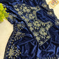 Premium Velvet Embroidered Wedding Saree with Blouse