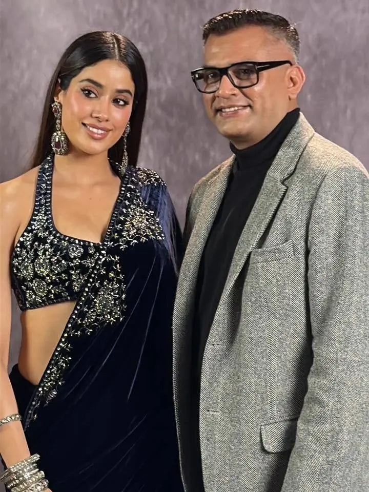 Premium Velvet Embroidered Wedding Saree with Blouse