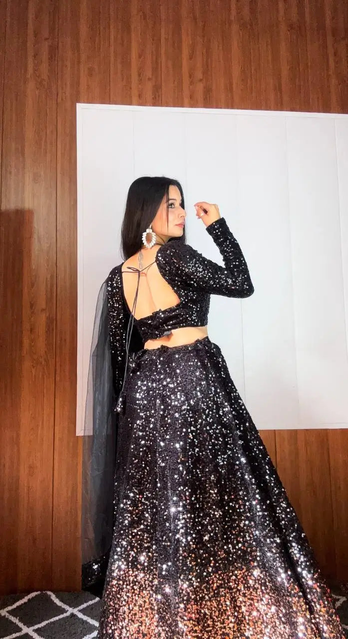 Premium Velvet Sequins Lehenga Set