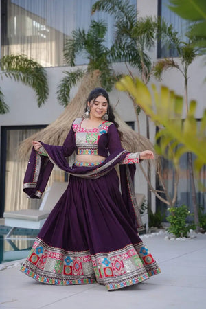 Premium Vichitra Silk Lehenga Choli with Dupatta – Fully Stitched