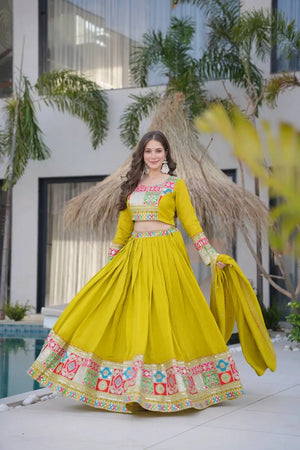 Premium Vichitra Silk Lehenga Choli with Dupatta – Fully Stitched