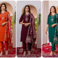 Premium Viscose Silk Embroidered Kurti Set with Pant & Chanderi Silk Dupatta – Stitched 3-Piece Suit