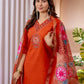 Premium Viscose Silk Embroidered Kurti Set with Pant & Chanderi Silk Dupatta – Stitched 3-Piece Suit
