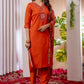 Premium Viscose Silk Embroidered Kurti Set with Pant & Chanderi Silk Dupatta – Stitched 3-Piece Suit