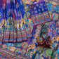 Printed Chinnon Saree with Mirror Zari Work