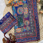Printed Chinnon Saree with Mirror Zari Work