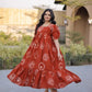 Printed Cotton Maxi Dress with Tiered Flair for Summer and Casual Wear