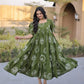 Printed Cotton Maxi Dress with Tiered Flair for Summer and Casual Wear