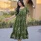 Printed Cotton Maxi Dress with Tiered Flair for Summer and Casual Wear