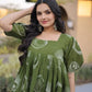 Printed Cotton Maxi Dress with Tiered Flair for Summer and Casual Wear