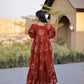 Printed Cotton Maxi Dress with Tiered Flair for Summer and Casual Wear