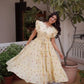 Printed Cotton Maxi Dress with Tiered Flair for Summer and Casual Wear