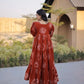 Printed Cotton Maxi Dress with Tiered Flair for Summer and Casual Wear